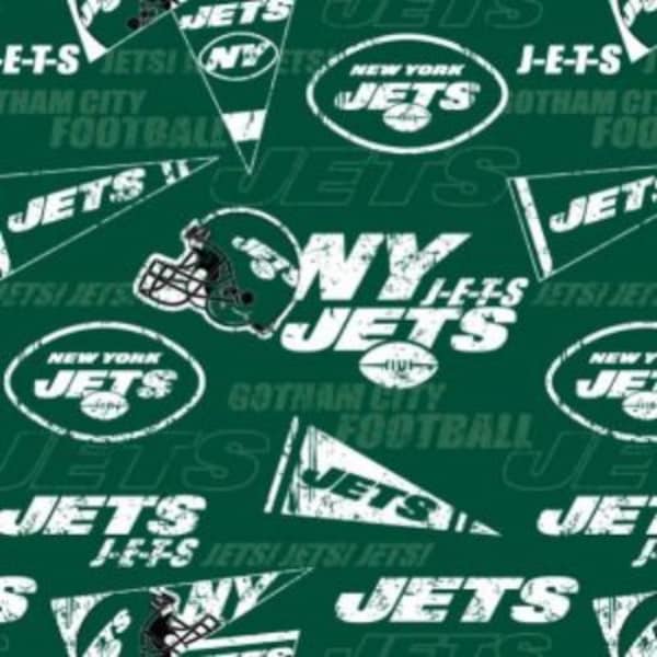 NFL New York Jets Green Cotton Fabric by the Yard
