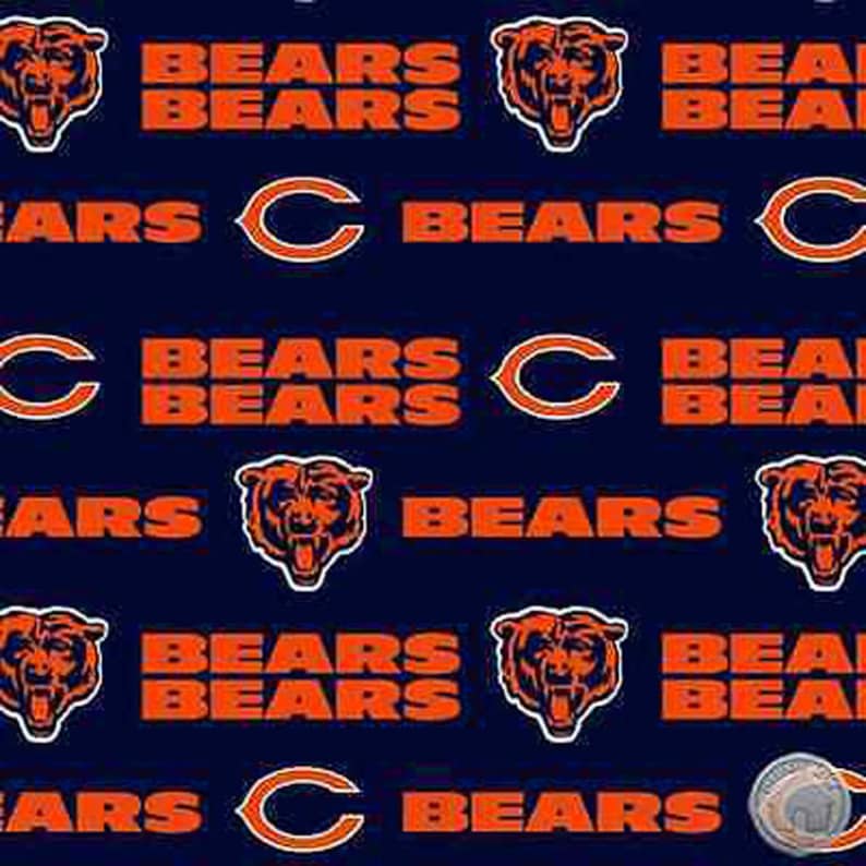 NFL Chicago Bears Cotton Fabric by the Yard 6312 D Etsy