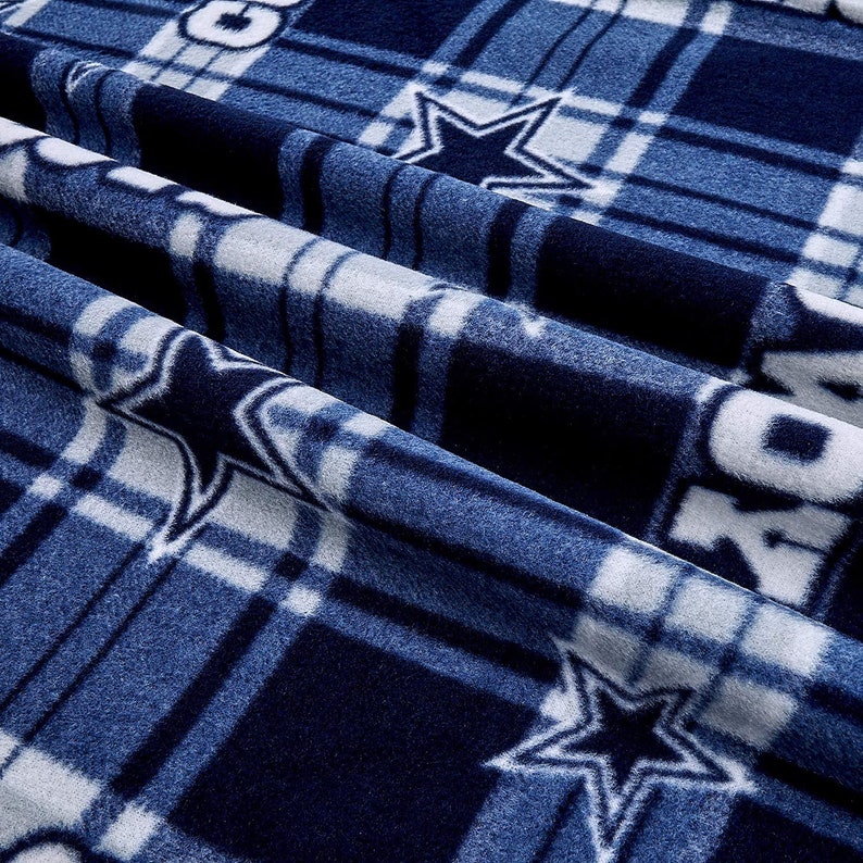 NFL Dallas Cowboys Plaid Football Fleece Fabric 6391 D Etsy
