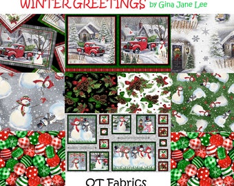 Quilting Treasures Winter Greetings Collection Cotton Fabric by the Yard