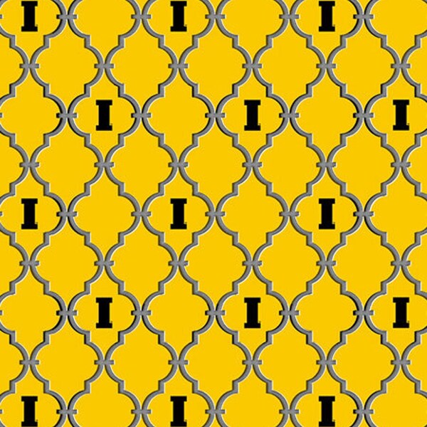 NCAA University of Iowa Trellis Cotton IA-1136 Cotton Fabric By the Yard