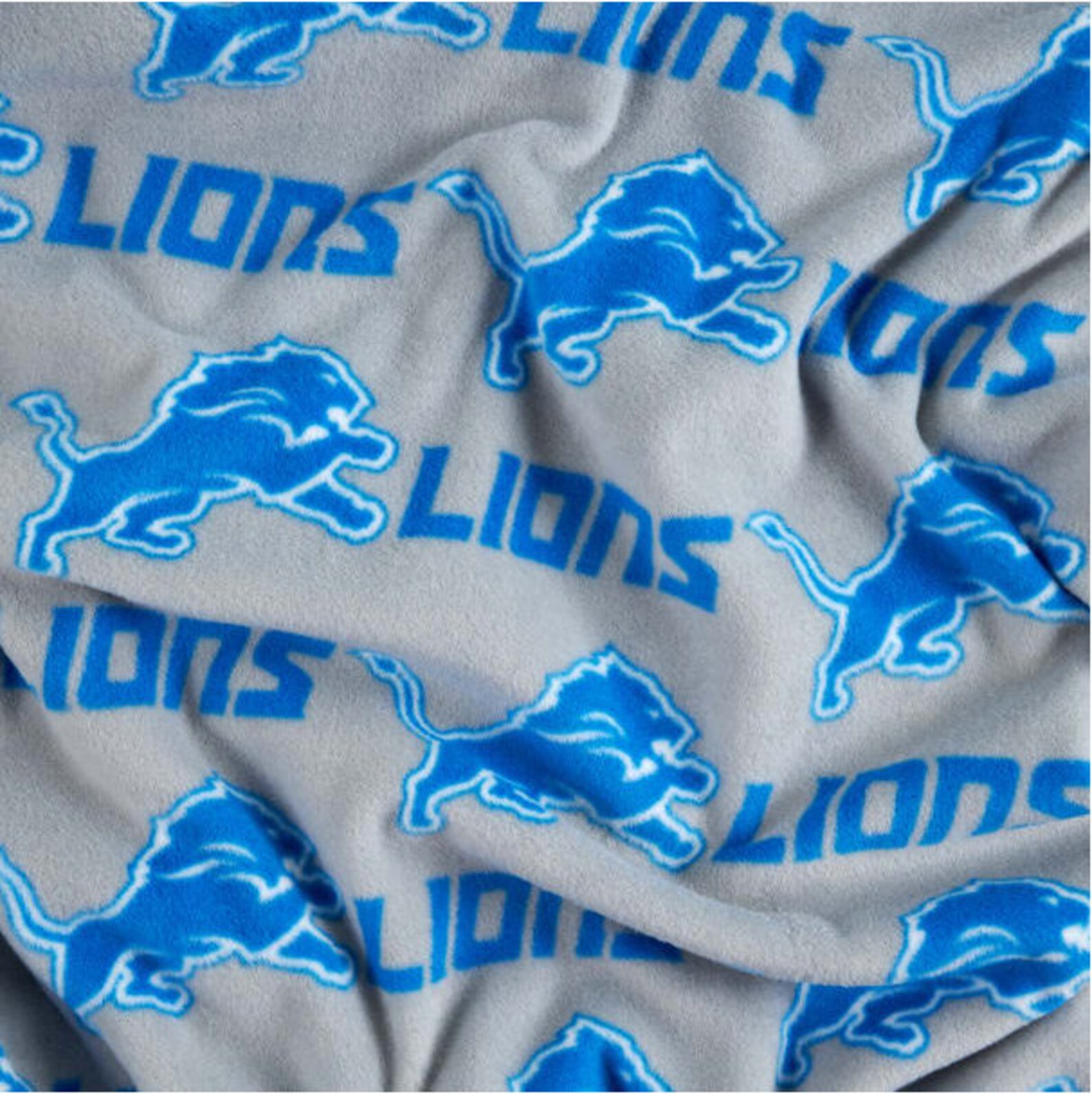 NFL Detroit Lions Fleece Silver Fabric by the Yard 14726D Etsy