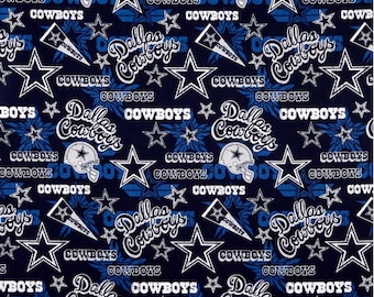 NFL Blue Dallas Cowboys Retro Cotton Fabric by the Yard 14443 D