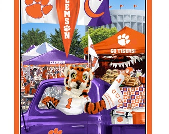 NCAA Clemson Tailgate Panel Digital Print Fabric