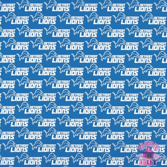 Nfl Detroit Lions Cotton Fabric By The Yard 14727 D Etsy