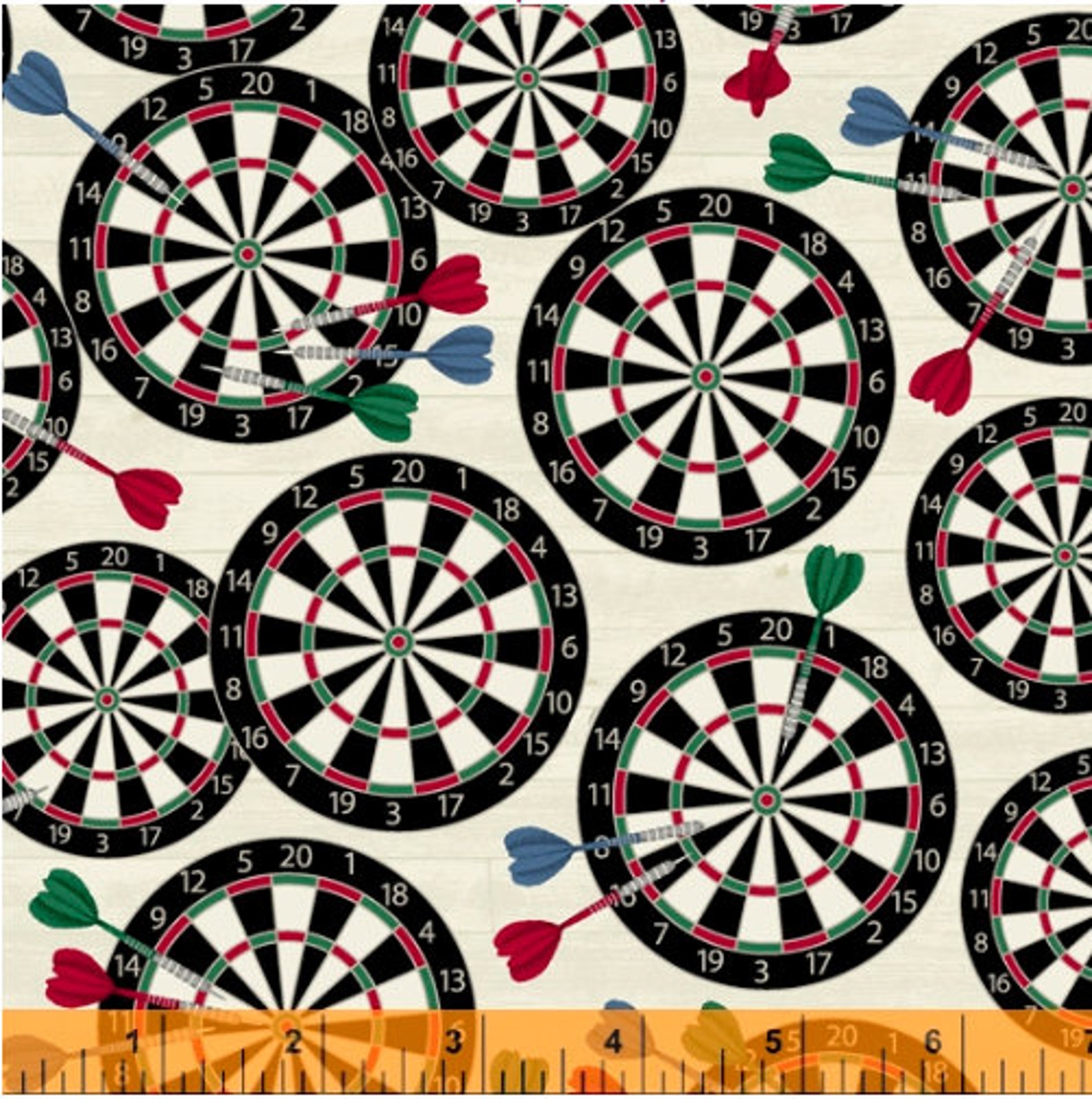 Windham Fabrics Man Cave Dart Board Birch Cotton Fabric by the Etsy