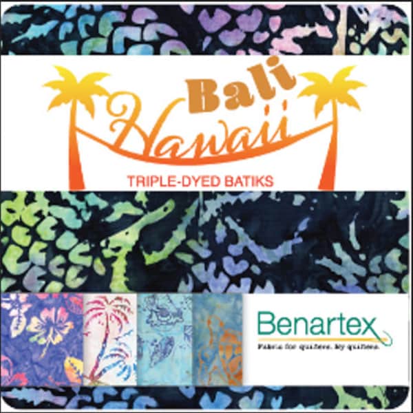 Bali Hawaii Triple Dyed Batiks Sea Shells and Turtles Cotton Fabric by the Yard