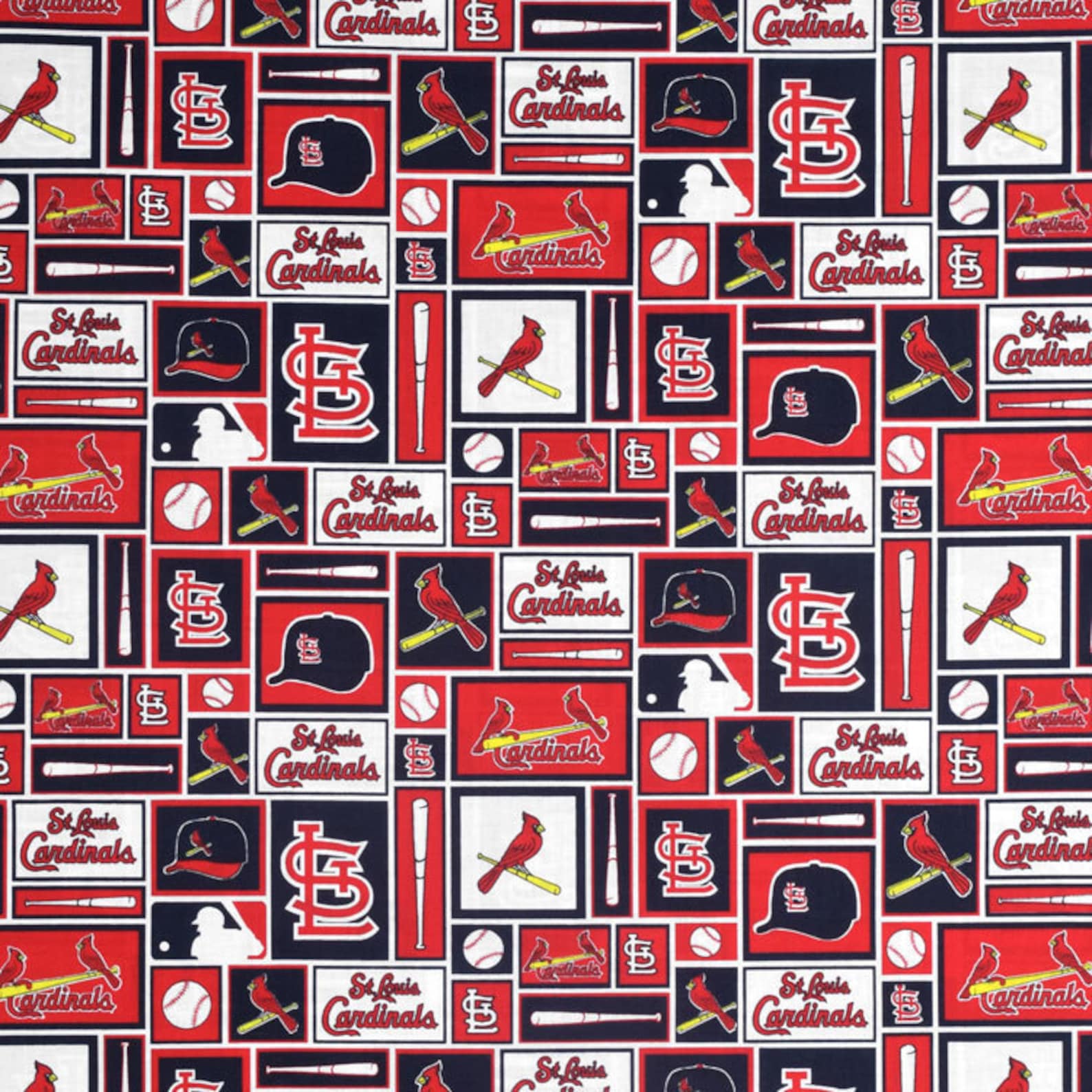 MLB St Louis Cardinals Cotton Fabric by the Yard 6654B Etsy