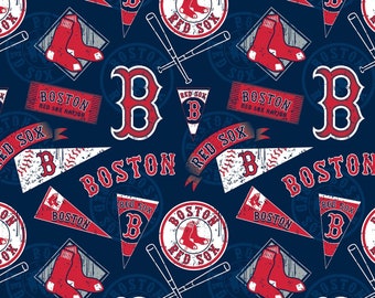 MLB Boston Red Sox Vintage Cotton Fabric by the Yard 14413 B