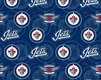 NHL Winnipeg Jets Tone on Tone Cotton Fabric by the Yard