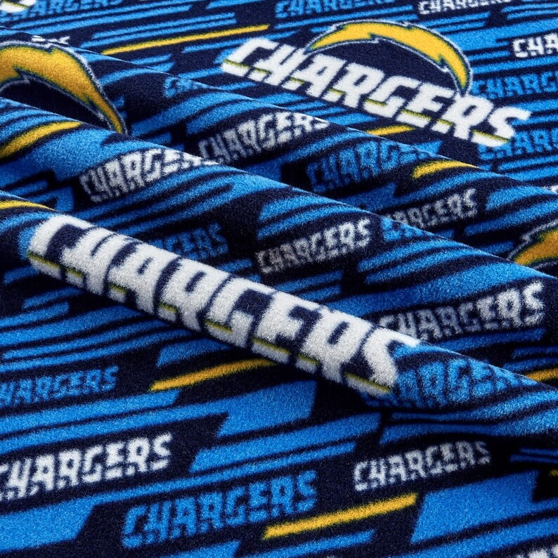 NFL Los Angeles Chargers Fleece Fabric by the Yard 14712 D Etsy
