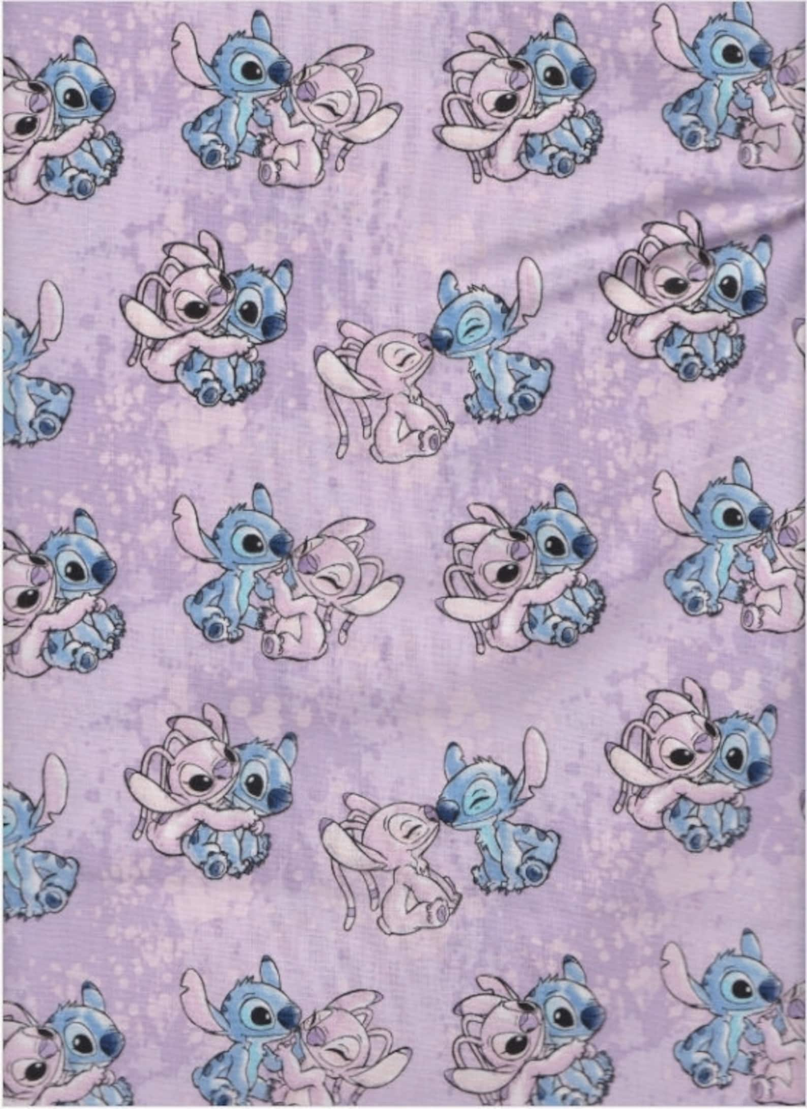 Disney Lilo and Stitch Stitch and Angel Watercolor Cotton | Etsy