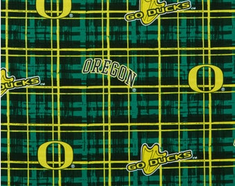 Fabric by the Yard Sykel Enterprises NCAA Oregon 1191 Tye Dye Flannel Green/Yellow 