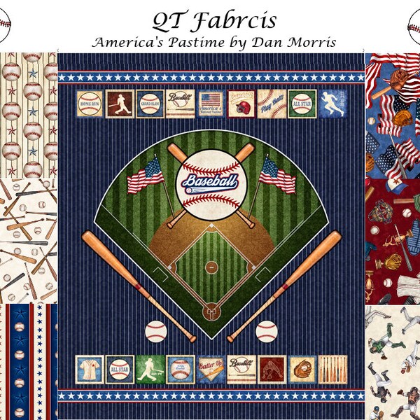 Baseball Quilt Panel Etsy