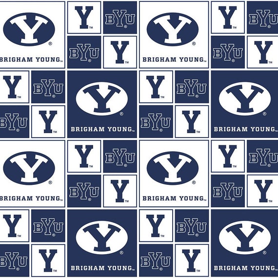 NCAA BYU Cougars Brigham Young University Block Cotton Fabric Etsy