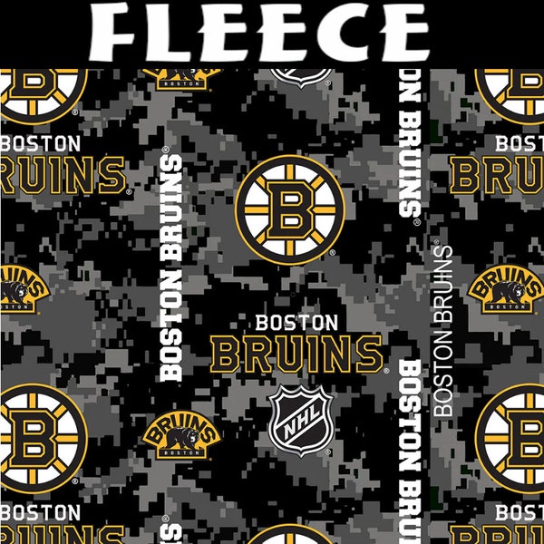 NHL Boston Bruins Digi Camo 1202-BRU Anti Pill Fleece Fabric by the Yard