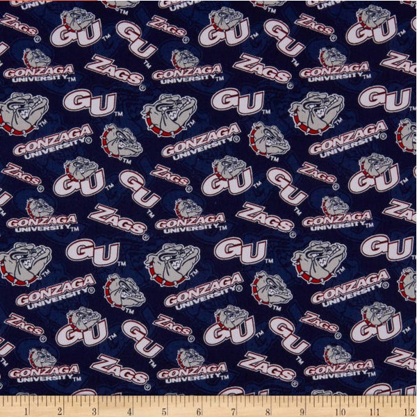 NCAA Gonzaga University Tone on Tone GONZ-1178 Cotton Fabric by the Yard