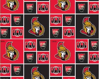 NHL Ottawa Senators Block Cotton Fabric by the Yard