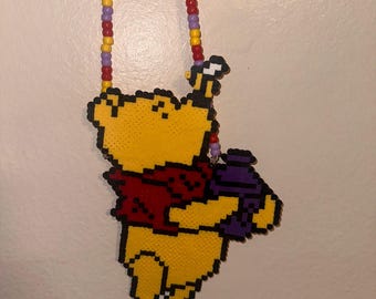 Colar Perler do Ursinho Pooh