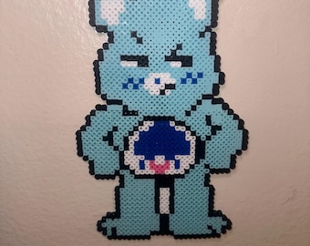 Colar Perler do Ursinho Carinhoso Zangado Azul