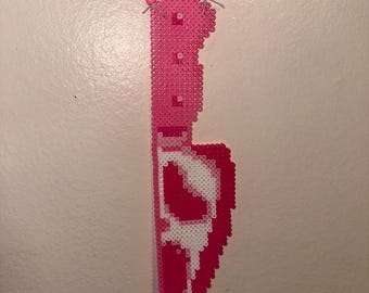 Colar Perler Faca Grito Rosa