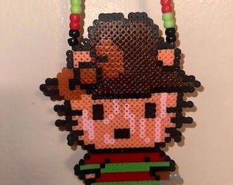 Colar Freddy Krueger Hello Kitty Perler