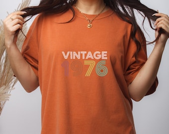 Vintage 1976 SVG, Retro 1976 Birthday Design, 1976 Birthday Shirt PNG, 49th Birthday Gift, Retro Striped Typography, Cricut File