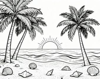 Libro para colorear de la playa