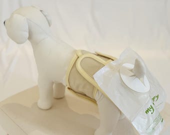 Pannolino per cani anziani Mynoopy con sacchetto per la raccolta delle feci, pannolino riutilizzabile