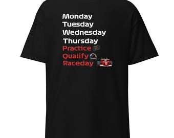F1 Racing Fan T-Shirt – Practice Qualify Raceday Motorsport Tee