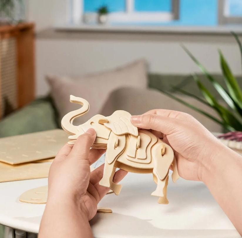DIY 3D Wooden Puzzle Models – Laser Cut Animals, Vehicles & Dinosaurs ...