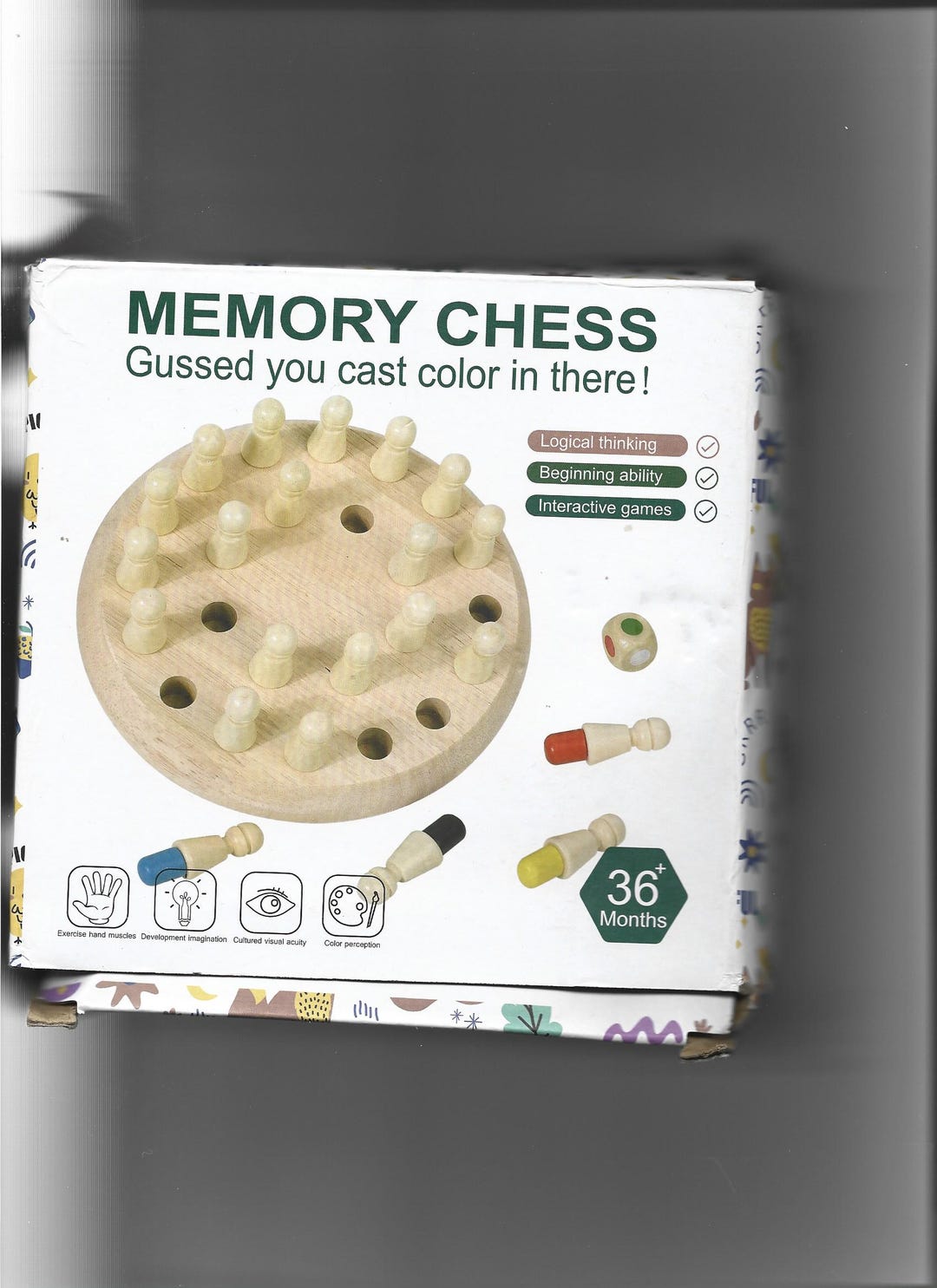 A Set of Wooden Memory Matching Game, a Portable Family Strategy Board ...