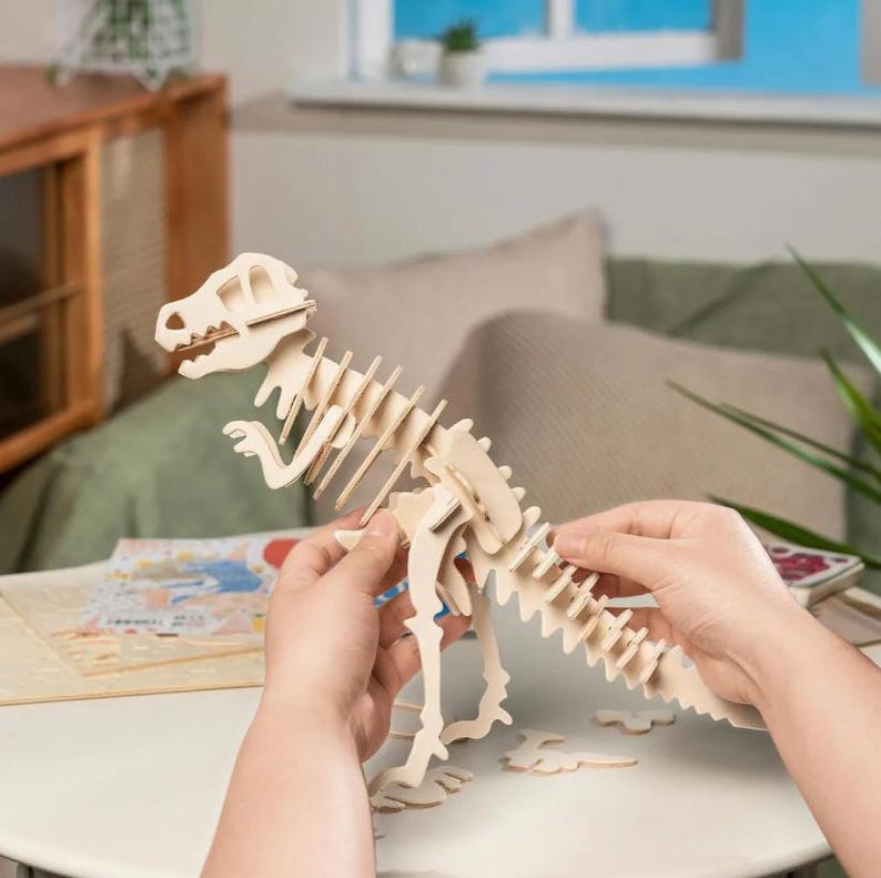 DIY 3D Wooden Puzzle Models – Laser Cut Animals, Vehicles & Dinosaurs ...