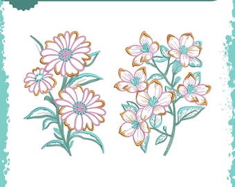 Flower Embroidery Design, Machine Embroidery File, 9 Sizes, Instant Download