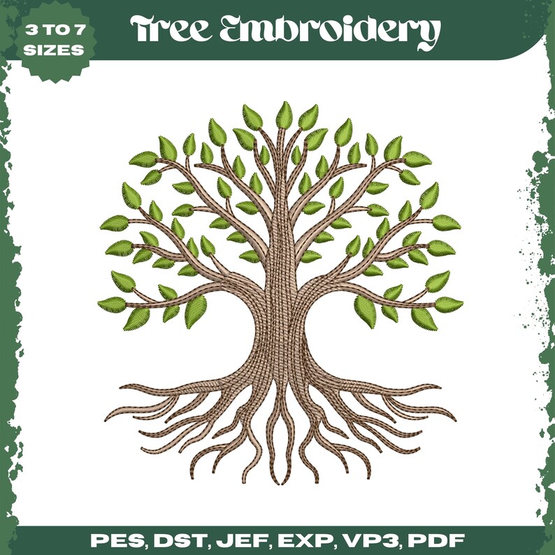 Tree Life Embroidery Design, Machine Embroidery File, 9 Sizes, Instant ...
