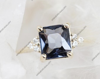 Gorgeous Spinel Ring Emerald Cut Spinel Ring 925 sterling silver vintage stone ring engagement ring wedding ring gift for her ring. Spinel