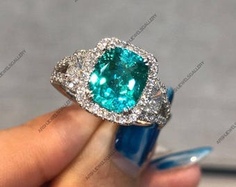 Paraiba Tourmaline Ring Brazil Paraiba Tourmaline Ring Vintage Design Paraiba Tourmaline Ring 925 Sterling Silver Paraiba Tourmaline Ring