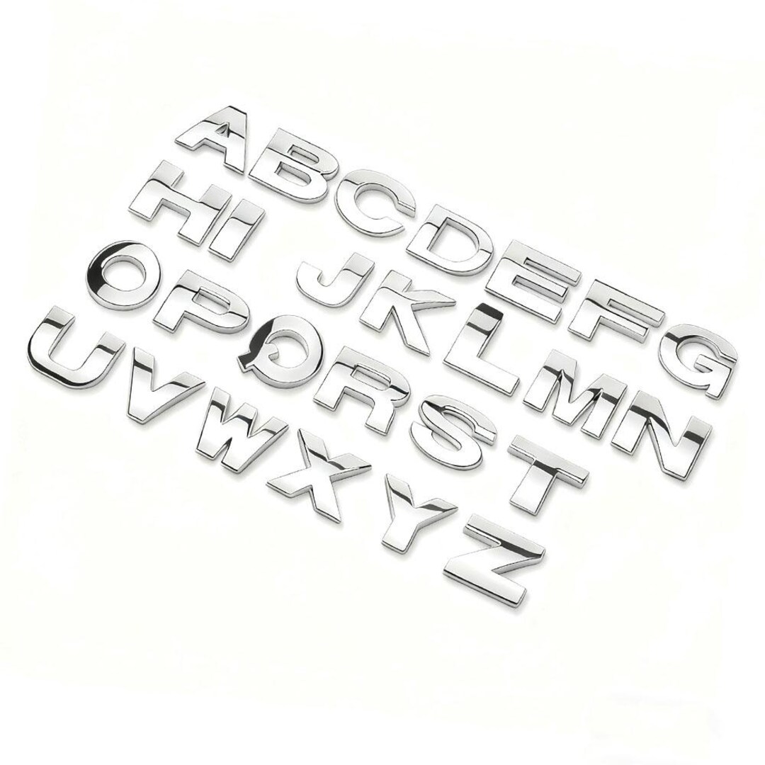 3D Metal Chrome Letters & Numbers Car Emblem Badge Decal ,self Adhesive ...