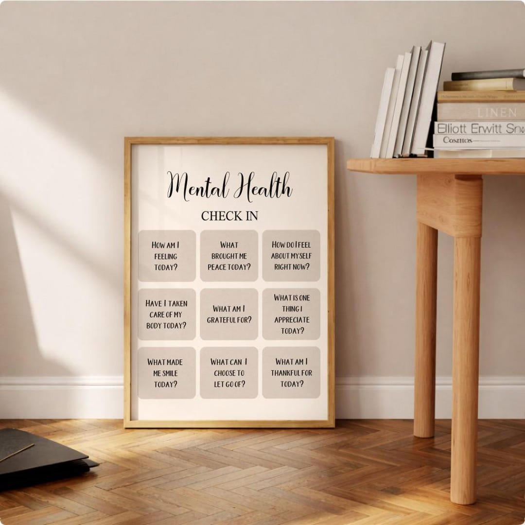 Mental Health Check in | Therapy Office Decor | School Counselor Wall ...