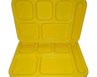 Vintage Dallas Ware Cafeteria Trays Set of 4 Yellow Made In USA
