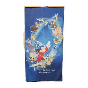 Vintage Disneyland Mickey Sourcerer Beach Stitch Dumbo Tinkerbell Beach Towel 画像 2