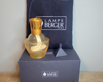 Vintage Lampe Berger Amber Glass Fragrance Lamp with Catalytic Burner