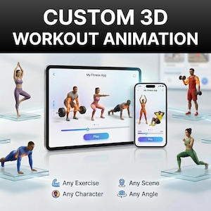 Custom 3D Workout Animation - Made to Order - Fitness Exercise Video for Apps & Content Creators