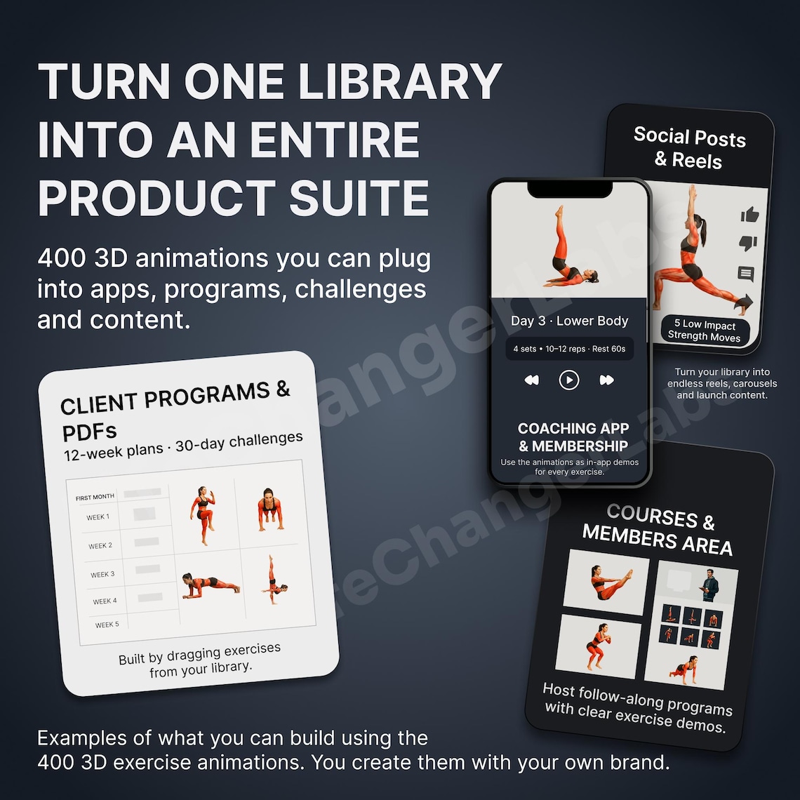 400 Home Workout Animations | 3D Fitness Exercise Library | Body Weight ...