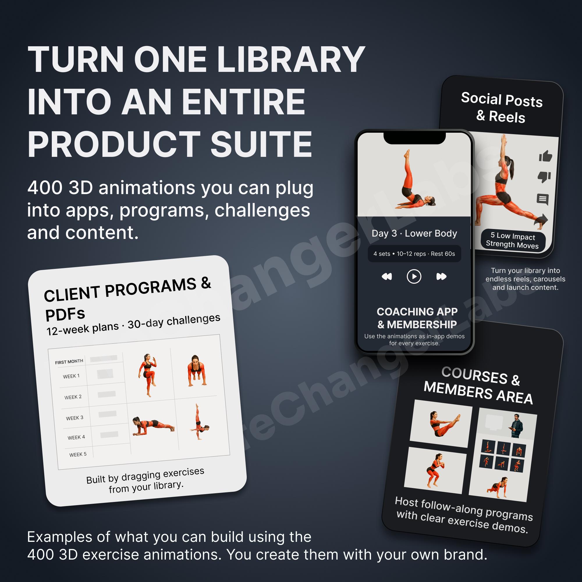 400 Home Workout Animations | 3D Fitness Exercise Library | Body Weight ...