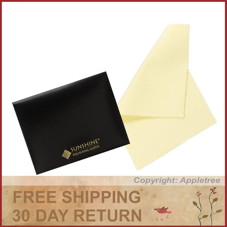 Gold 10 Sunshine Polishing Cloths for Sterling Silver Brass and Copper Jewelry in Envelopes