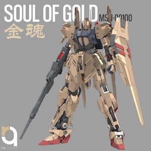 Figura de cuerpo completo STL Soul of Gold MSN-00100 / Mecha de combate de élite / Modelo a escala 1/100