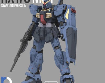 RX-178 MKII Gundam STL Figure | Standard Armor Mecha 3D Print Model | Beam Rifle + Shield Set | stl Statue