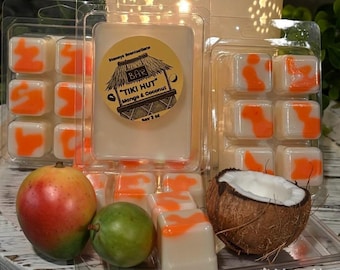 Pastillas de cera de soja TIKI HUT - 85 g, ecológicas, en blíster, aroma a mango y coco.