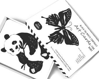 Black and White Contrast Animal Art Cards-Baby shower gift-Infant Stimulation Cards
